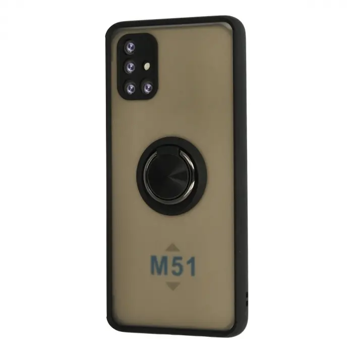 Galaxy M51 Kılıf Montreal Yüzüklü  Kapak - Siyah