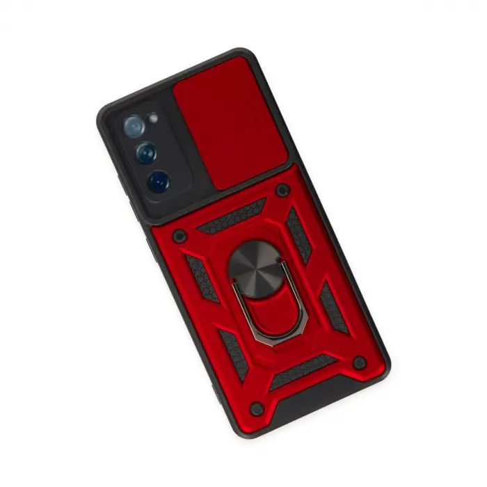 Galaxy S20 Fe Kılıf Pars Lens Yüzüklü  - Kırmızı