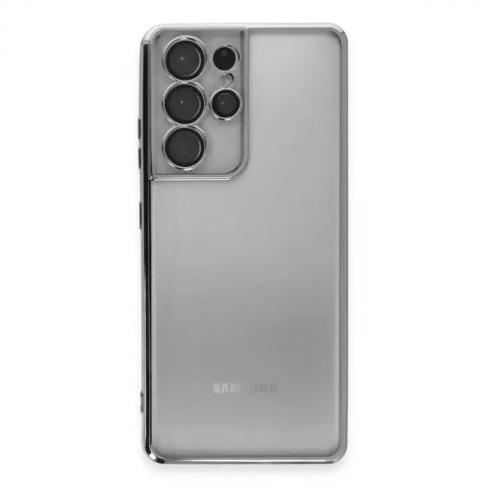 Galaxy S21 Ultra Kılıf  Lensli  - Gümüş