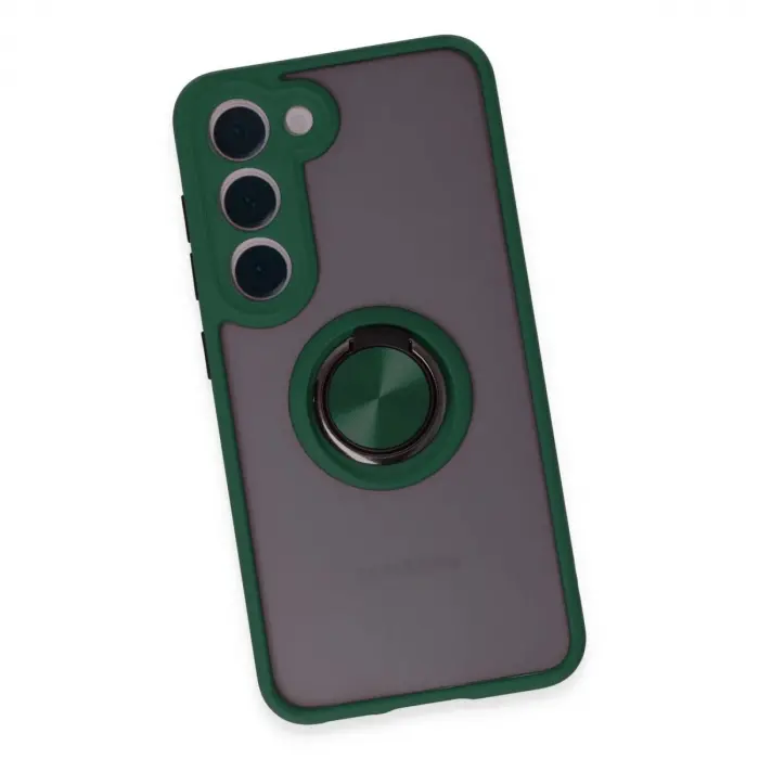 Galaxy S23 Kılıf Montreal Yüzüklü  Kapak - Yeşil
