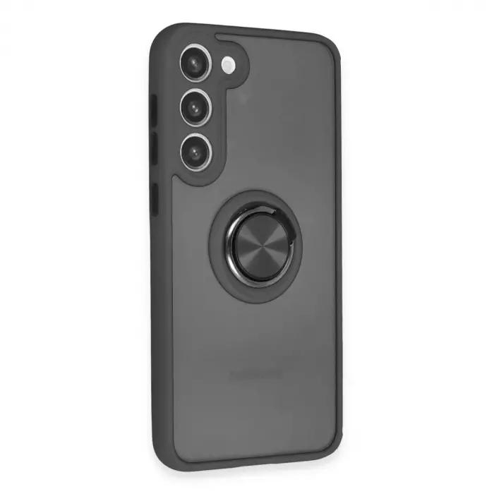 Galaxy S23 Plus Kılıf Montreal Yüzüklü  Kapak - Siyah