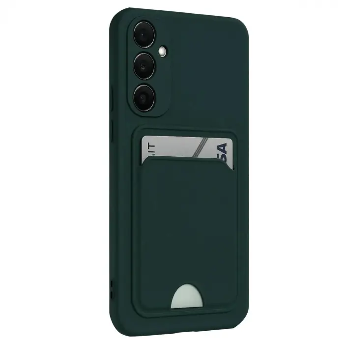 Galaxy S24 Fe Kılıf Kelvin Kartvizitli  - Koyu Yeşil