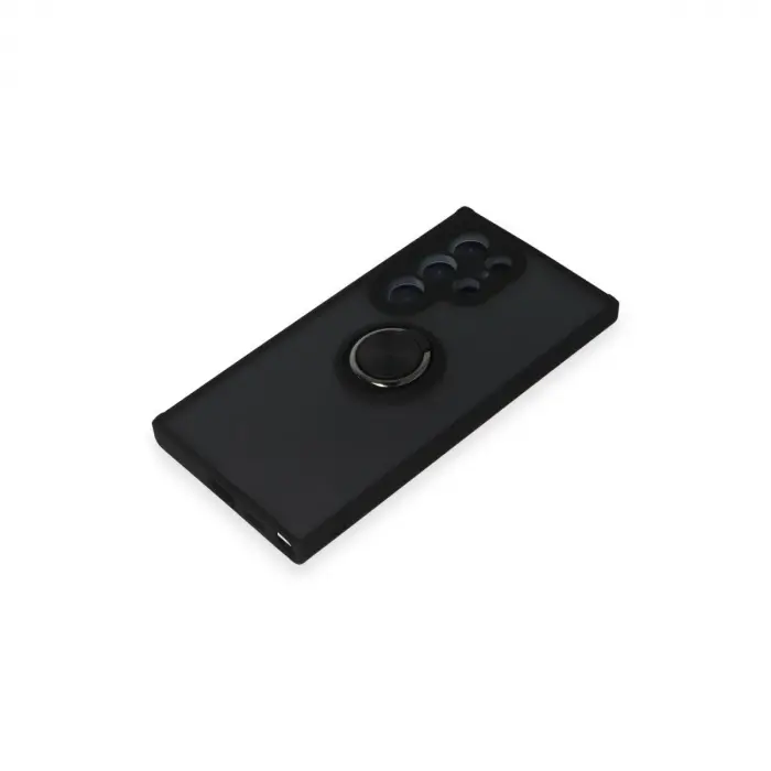 Galaxy S24 Ultra Kılıf Montreal Yüzüklü  Kapak - Siyah