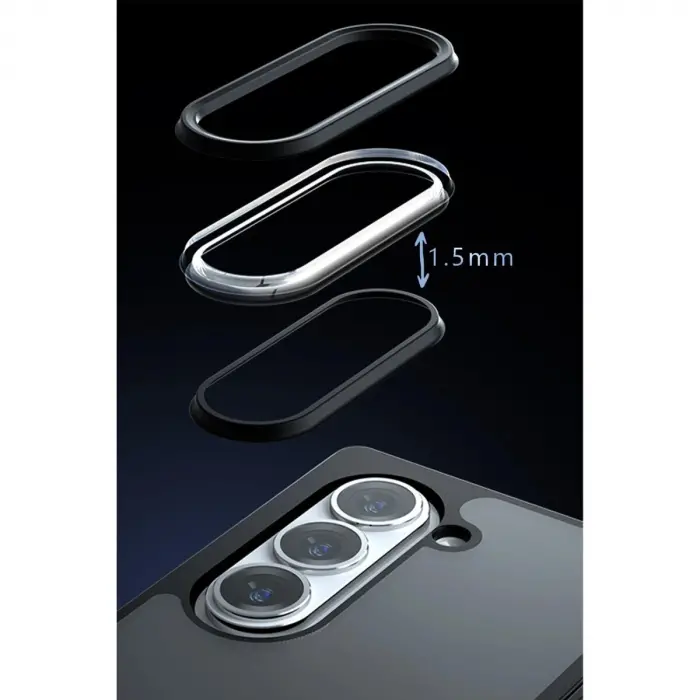 Galaxy Z Fold 5 Kılıf Blur Fold Kapak - Siyah