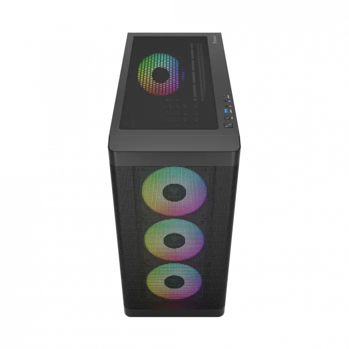 GAMDIAS ATHENA M3, 750W, 80+ Bronze, Tempered Glass, Type-C, Mesh Ön Panel, ARGB, ATX, GAMING KASA