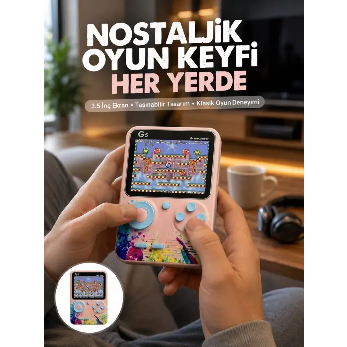 Game Box Mini 500 Adet Retro Oyun Taşınabilir Oyun Konsolu Yeni Nesil