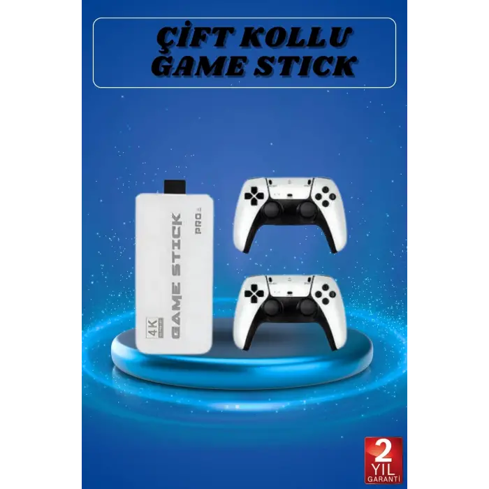 Game Stick 4K Retro Çift Kollu Atari Oyunlari +20000 Oyunlu Konsol Nostalji