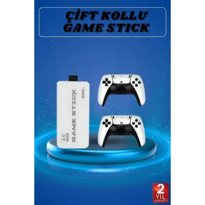 Game Stick 4K Retro Çift Kollu Atari Oyunlari +20000 Oyunlu Konsol Nostalji