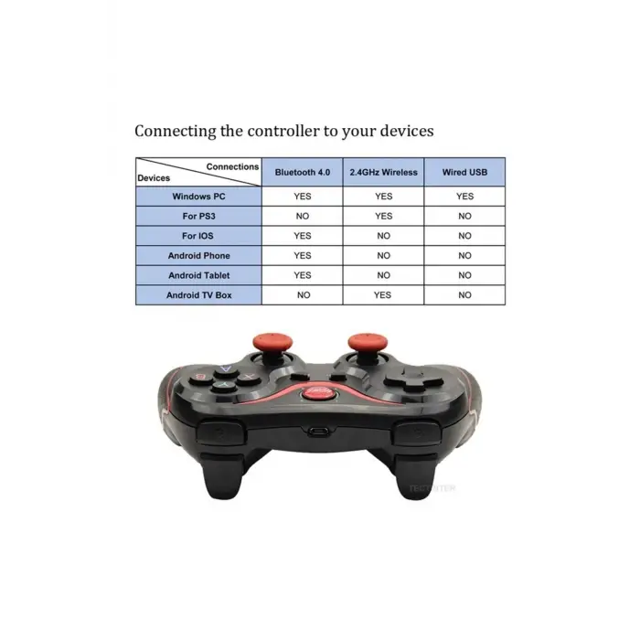 Gamepad Bluetooth bağlantılı siyah kablosuz joystick PC uyumlu telefon tutuculu - Elektronik