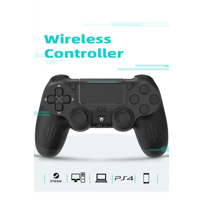 Gamepad Bluetooth bağlantılı siyah Playstation 4 uyumlu 1 yıl garantili kablolu kablosuz