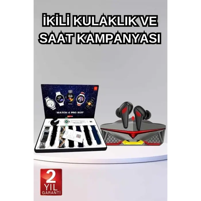Gamer Oyuncu Seti Bluetooth Kulaklık Ucuz Kaliteli Yeni Nesil Akıllı Saat