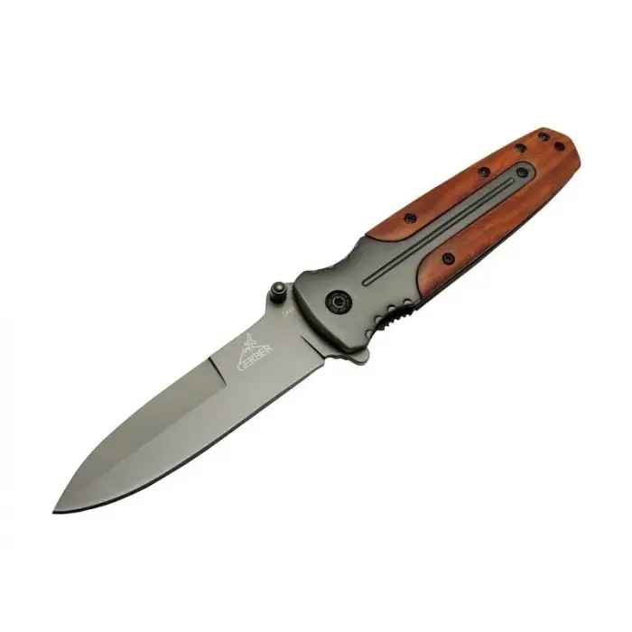Gb Da59 Avcı Tip Kamp Çakısı 21 Cm - Metal Ampampamp Ahşap Sap, Kemerlikli