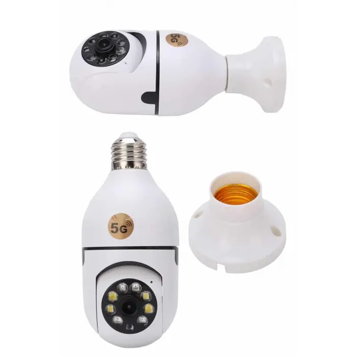 Gece Görüşlü Akıllı Dönebilen Ev Kamerası Ampül Kamera