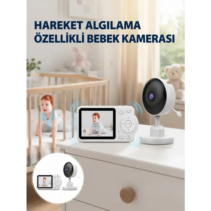 Gece Görüşlü Bebek Kamerası Ninni ve Alarm Özellikli Yeni Nesil