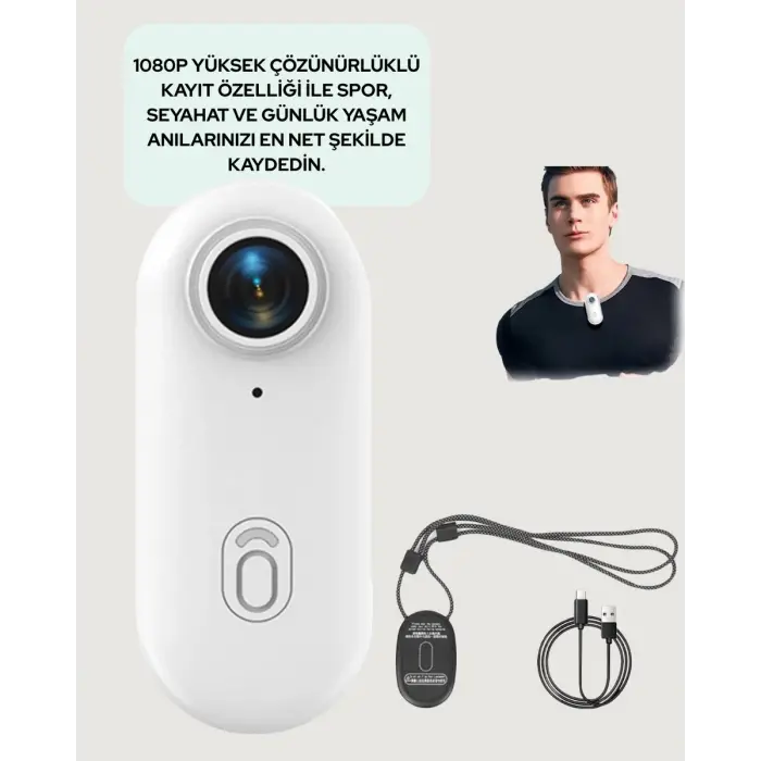 Geniş Açı Lensli WiFi Spor ve Vlog Kamerası