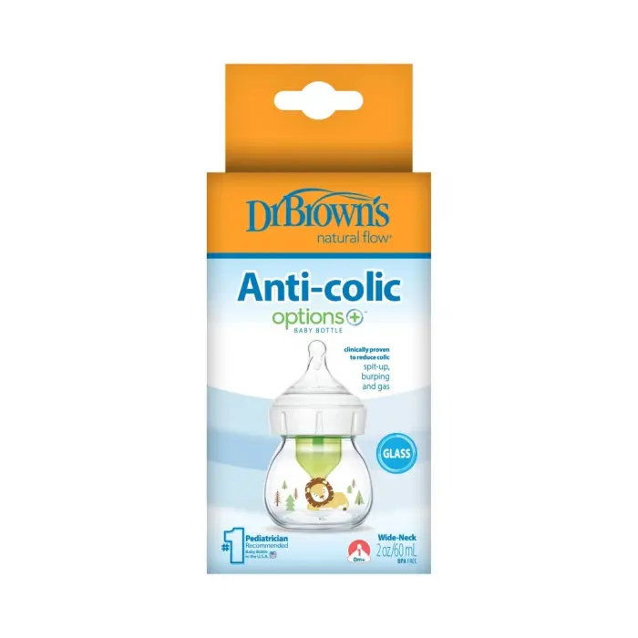 Geniş Ağız Anti Kolik Options+ Cam Biberon 60 ml