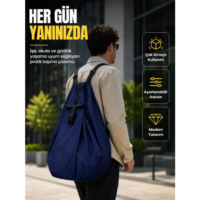 Geniş İç Hacimli Katlanabilir Çanta Pratik Taşıma Deneyimi Sunan Modern Tasarım