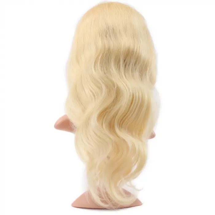 Gerçek Front Lace Daalı Platin Tül Peruk / 55/60cm