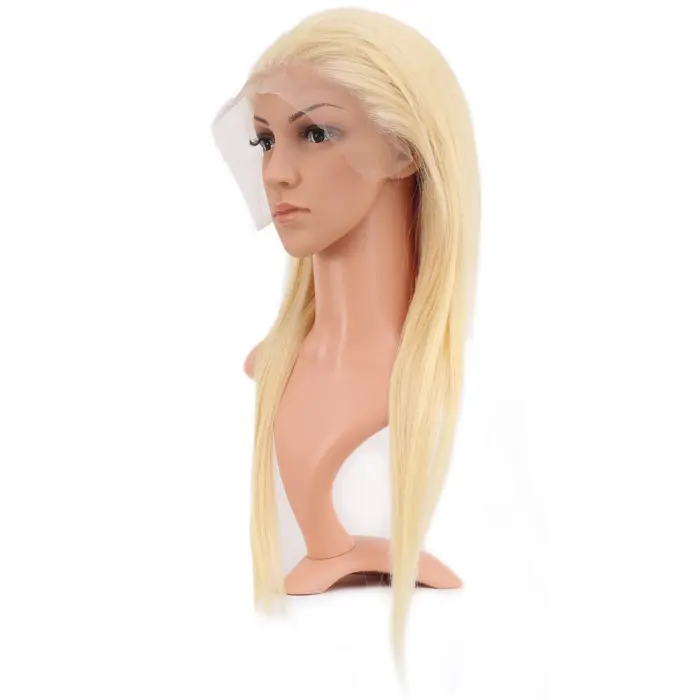 Gerçek Front Lace Düz Platin Tül Peruk / 60/65cm