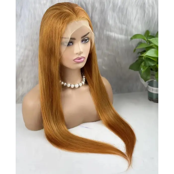 Gerçek Front Lace Tül Peruk / Düz / Bakır 70/75cm