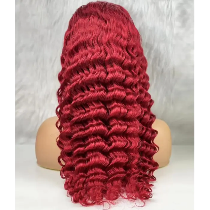 Gerçek Front Lace Tül Peruk / Yoğun Daalı / Kızıl 70/75cm