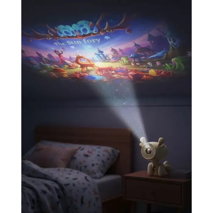 Geyik Tasarımlı Akıllı Projeksiyon 4K Destekli 500 ANSI Lümen