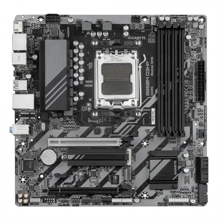 GIGABYTE B850M D3HP, 4xDDR5, 2xM.2, 2xDP, HDMI, Type-C, AM5 Soket GAMING Anakart