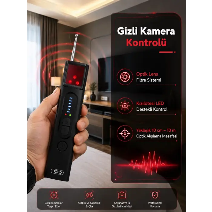 Gizli Kamera, GPS ve RF Sinyal Tespit Cihazı