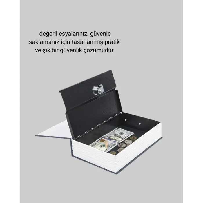 Gizli Kitap Kasa – Metal Gövdeli, Anahtarlı