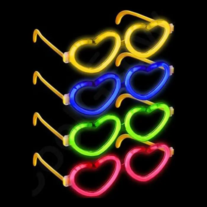 Glow Kalpli Fosforlu Gözlük 6’lı Renkli Set – Neon Parti Bx40