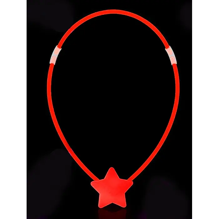 Glow Stick Yıldız Kolye - Glow Kolye - Glow Stick Partisi Yıldız Kolye 6 Adet Bx40