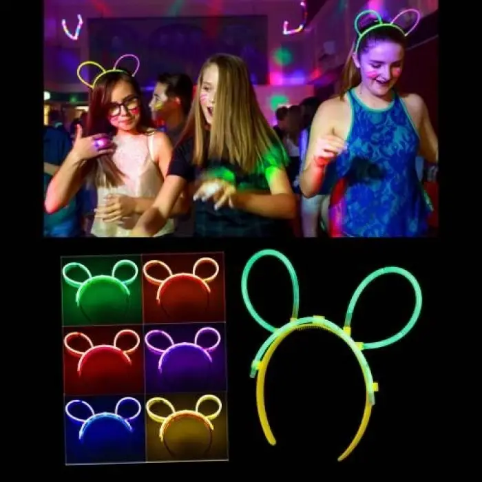 Glow Taç Fosforlu Taç Karışık Renk 12 Adet Bx40
