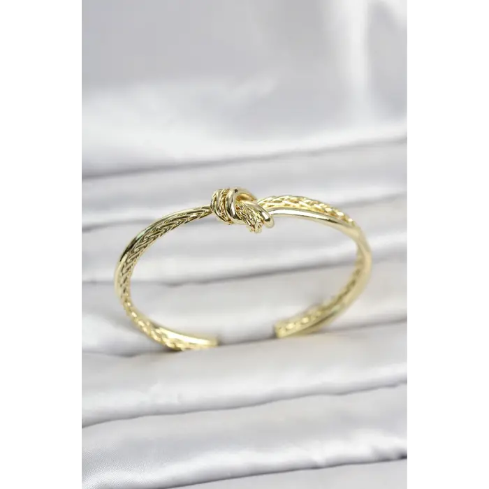 Gold Renk Düğüm Model Pirinç Kadın Bileklik