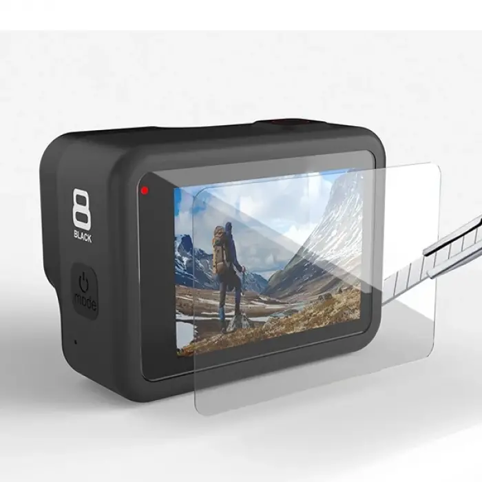 GOR Gopro Hero 8 2in1 Darbe Emici Ekran Koruyucu 2 SET-(5775)