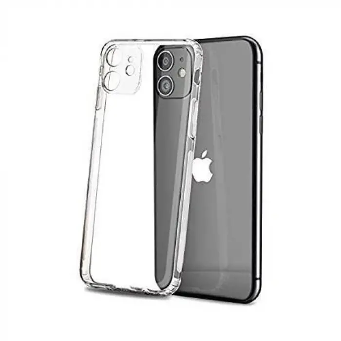 GOR İPhone 12 Pro 6.1 inch Kılıf Kamera Korumalı Şeffaf Silikon Kılıf-(5775)