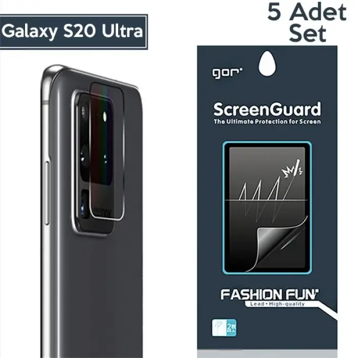 GOR Samsung Galaxy S20 Ultra  Kamera Lens Koruyucu 5 Adet-(5775)
