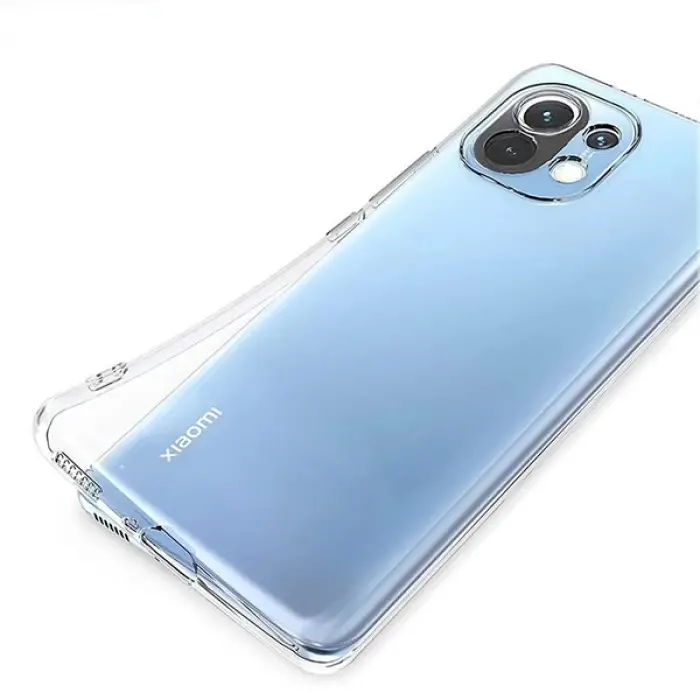 GOR Xiaomi Mi 11 Kılıf Kamera Korumalı Şeffaf Silikon Kılıf-(5775)