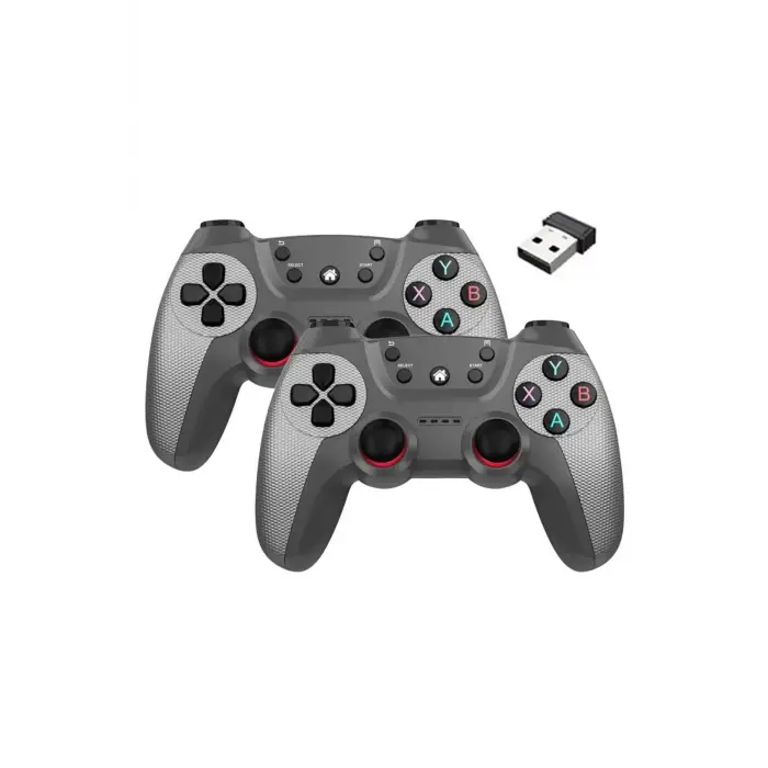Gri bluetooth bağlantılı kablosuz gamepad 2 adet PC uyumlu garantisiz - Elektronik