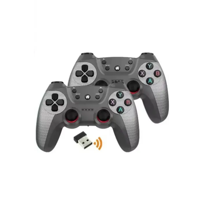 Gri bluetooth bağlantılı kablosuz gamepad 2 adet PC uyumlu garantisiz - Elektronik