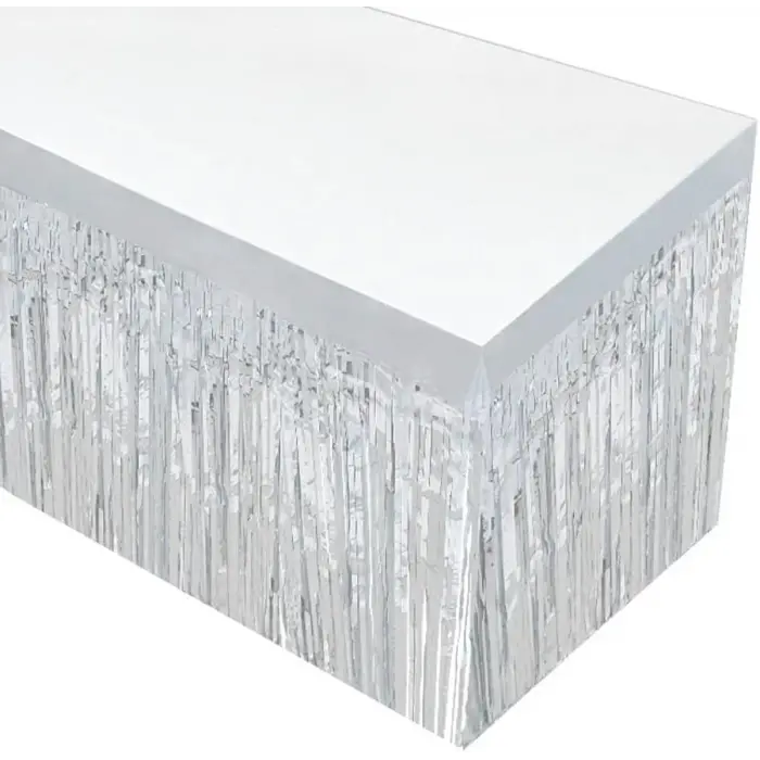Gümüş Metalize Masa Eteği 275x75 Cm – Kendinden Yapışkanlı Bx40
