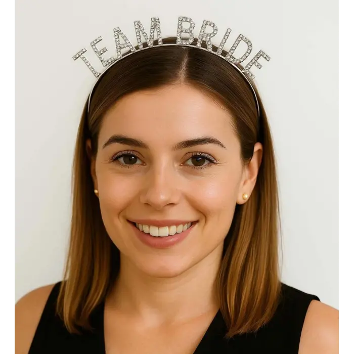 Gümüş Renk Team Bride Taç Plastik – Gelin ve Nedime Tacı