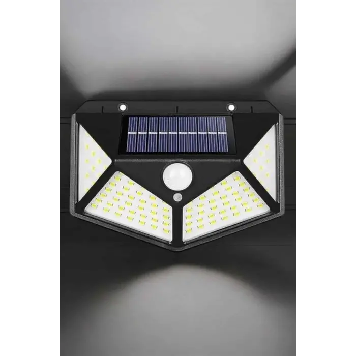 Güneş Enerjili Bahçe Aydınlatma Lambası Solar 100 Led Lamba