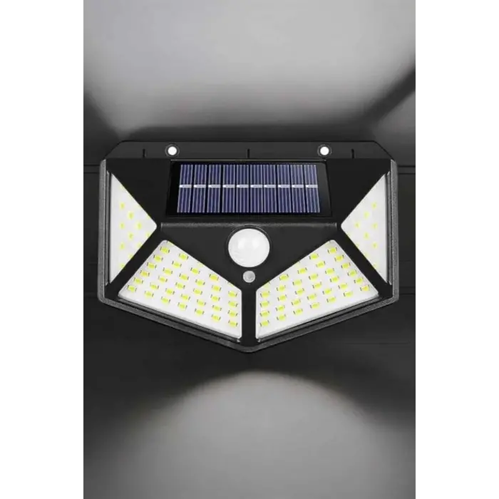 Güneş Enerjili Bahçe Aydınlatma Lambası Solar 100 Led Lamba