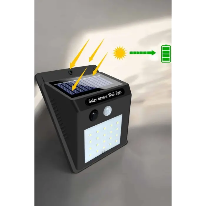 Güneş Enerjili Bahçe Lambası Solar Gece Aydınlatma Sensörlü Lamba