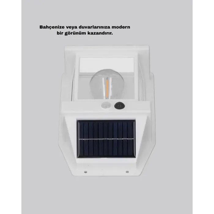 Güneş Enerjili Dış Mekan Sensörlü Duvar Lambası IP65 Su Geçirmez