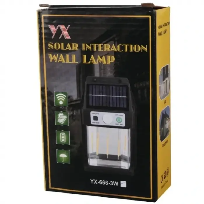 Güneş Enerjili Duvar Lambası Yx-666 3w Bx40