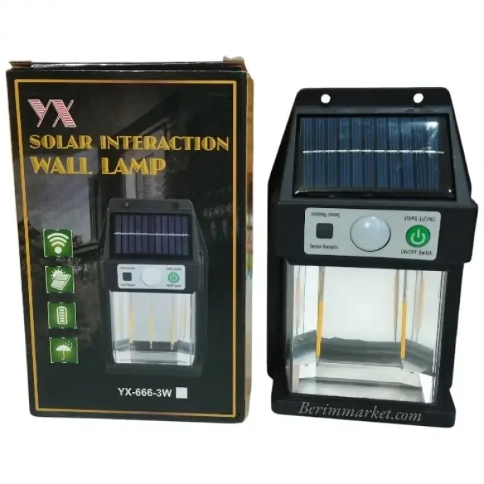 Güneş Enerjili Duvar Lambası Yx-666 3w Bx40