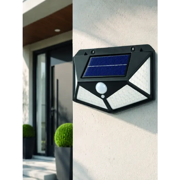 Güneş Enerjisi ile Şarj Olan Hareket Sensörlü 3 Modlu LED Dış Mekan Duvar Aydınlatması
