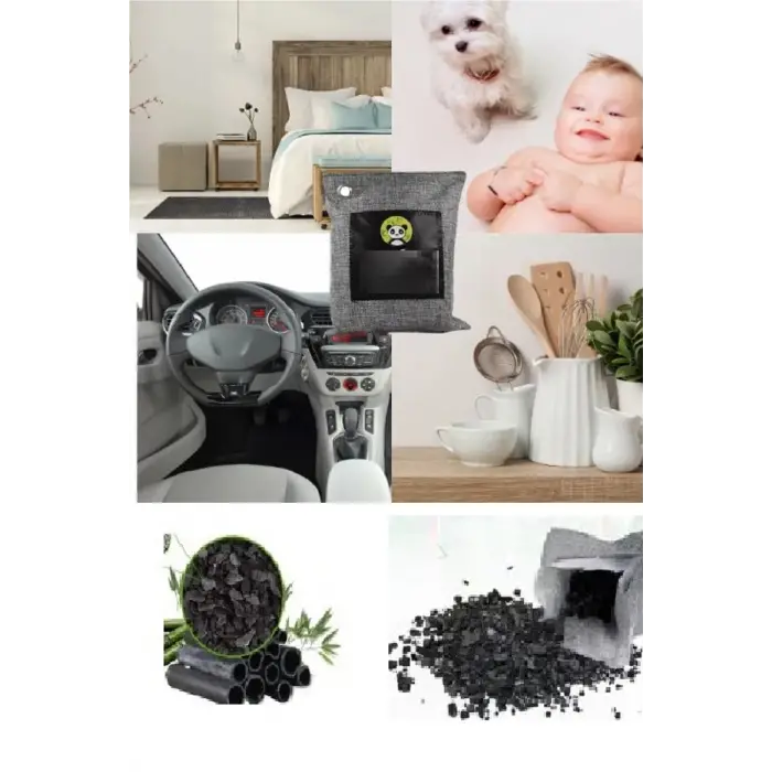 Ha Temizleme Torbası 100g Araba- Dolap- Banyo- Evcil Hayvan Koku - Bambu Kömür Koku Emici