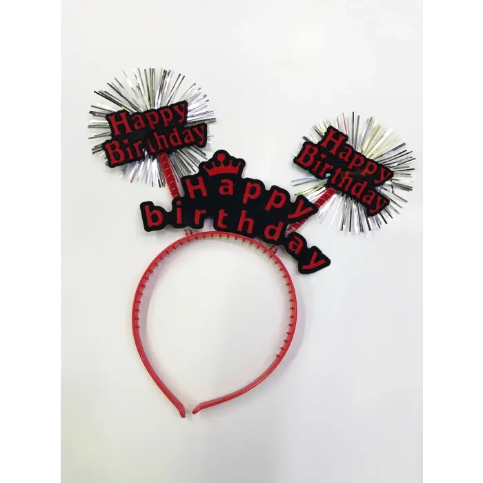 Happy Birthday Neon Renk Doğum Günü Tacı 12 Adet Bx40